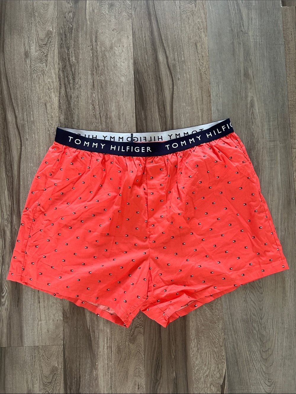 Tommy Hilfiger Men’s Coral Red Logo-Print Boxer Shorts